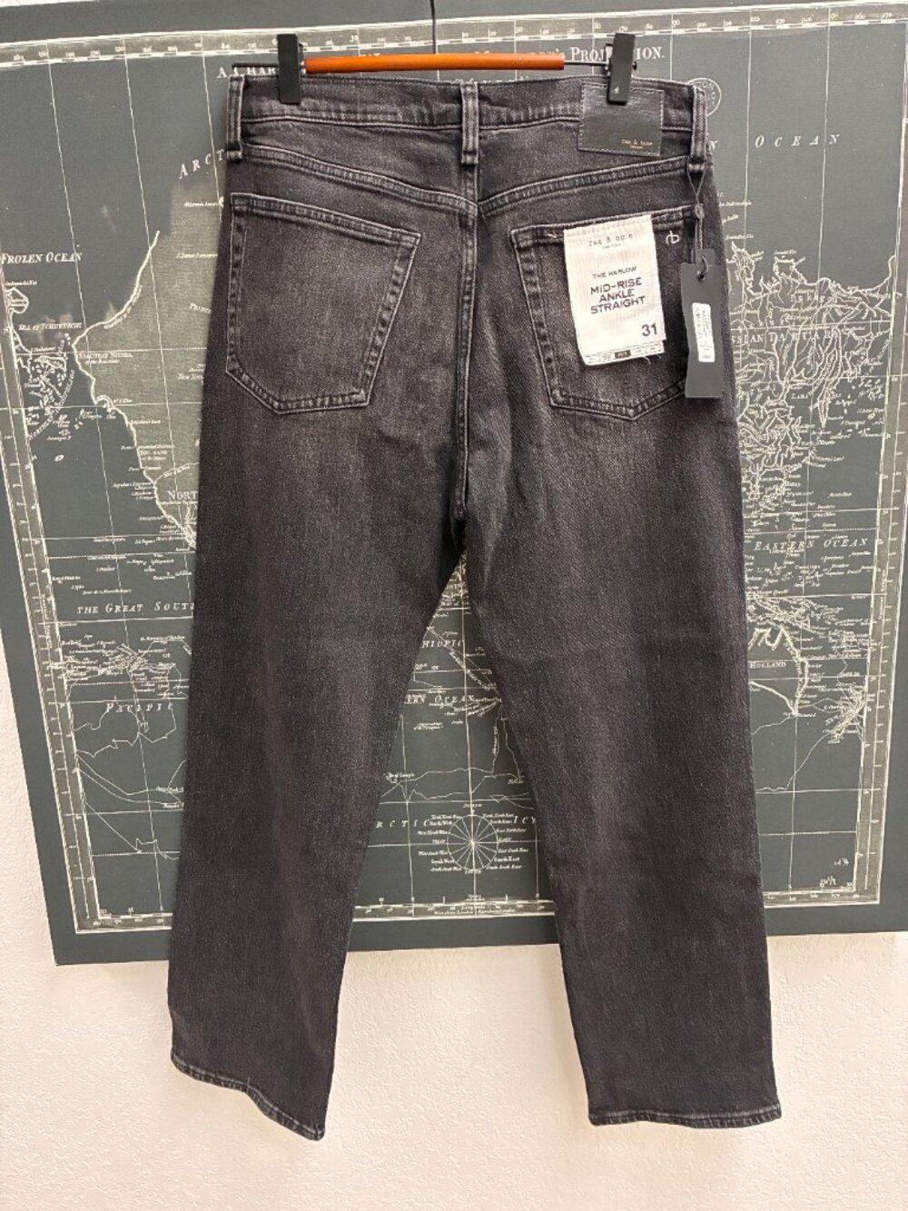 NWT Rag & Bone Harlow Mid Rise Ankle Straight Jeans - Cinder New 31 - Picture 3 of 5